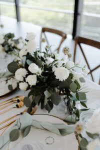 reception flowers, white and green wedding flowers, wedding tablescape, reception table ideas