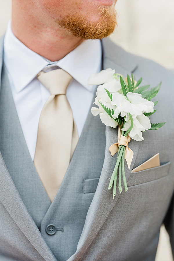 European wedding inspiration, groom style, grey groom suit, white wedding boutonnière, wedding portraits, groom style