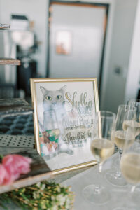 custom signature drink sign with cat portrait