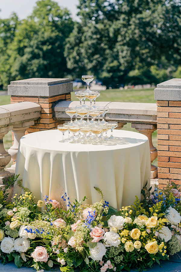 classic champagne tower outdoors