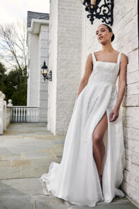 CWeddingsMag.com, Kelly Faetanini Spring 2024 wedding gown collection, bridal fashions, wedding gown inspirations, Esme gown
