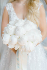 classic white peony bridal bouquet