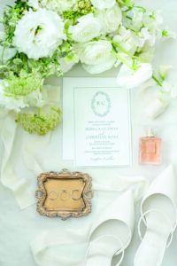 invitation suite, invitation flat lay, NJ wedding details