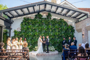 couple during wedding ceremony at Perona Farms