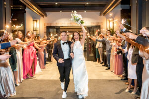 sparkler exit at Perona Farms, wedding reception exit photo ideas